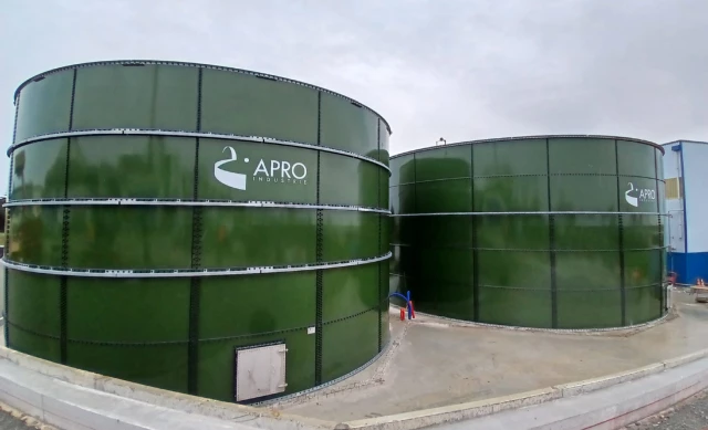 Bassin tampon de 1 000 m³ en acier vitrifié