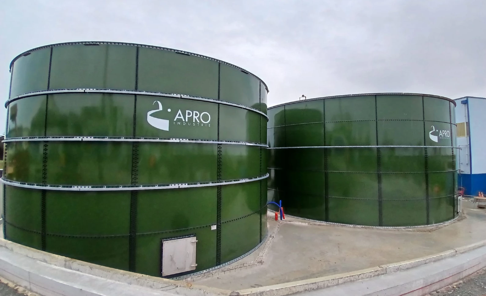 Bassin tampon de 1 000 m³ en acier vitrifié