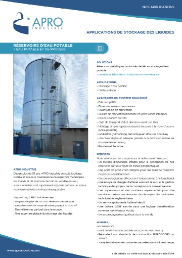 Fiche application- Eau potable