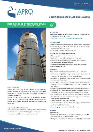 Fiche application- Stockage de boues