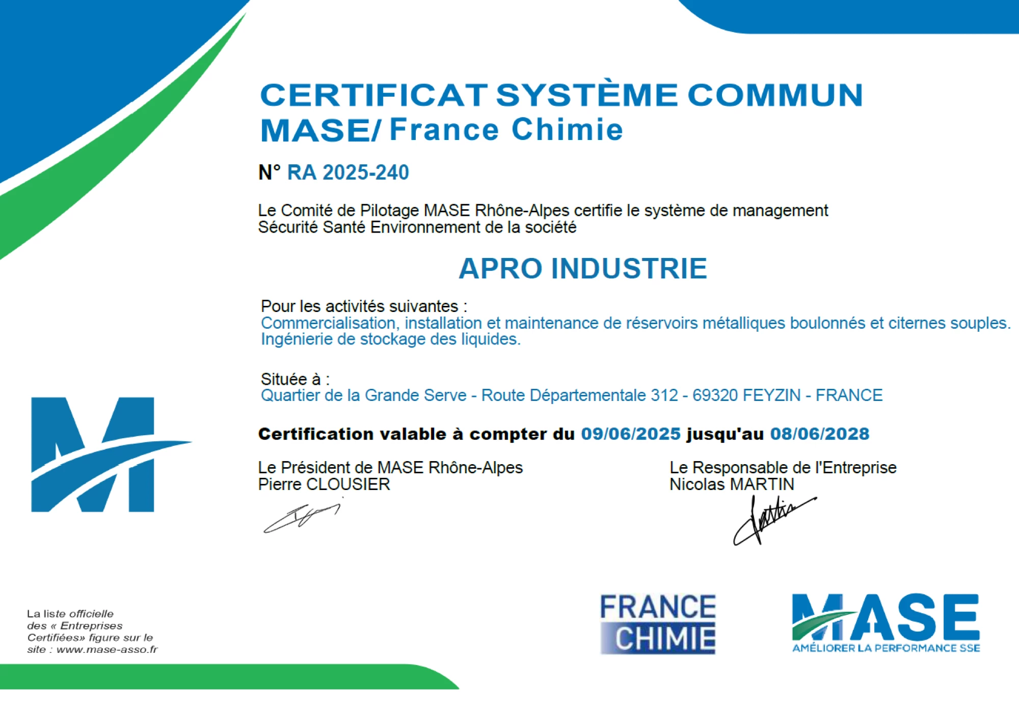 Santé et sécurité/RSE